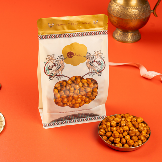 Spicy Chana Dadus roasted gram snack with masala coating